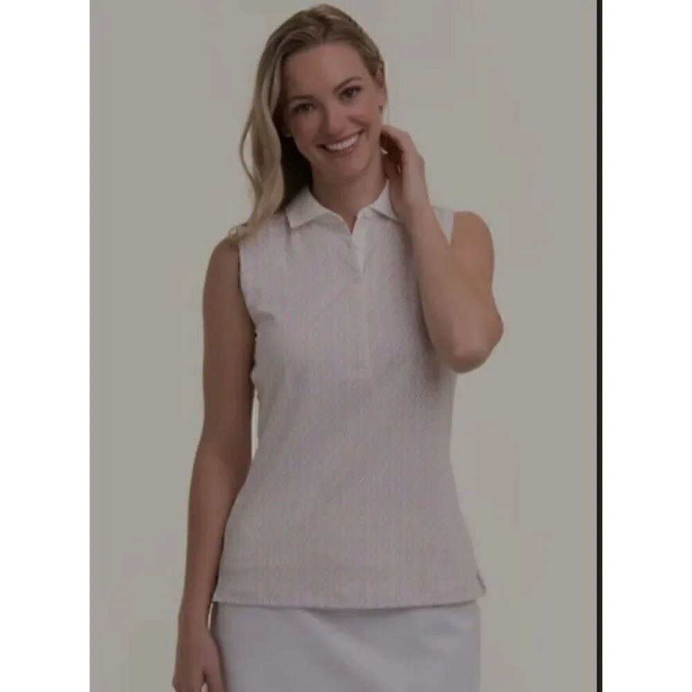 Fairway & Greene Emili Sleeveless Polo Top Women's Size S